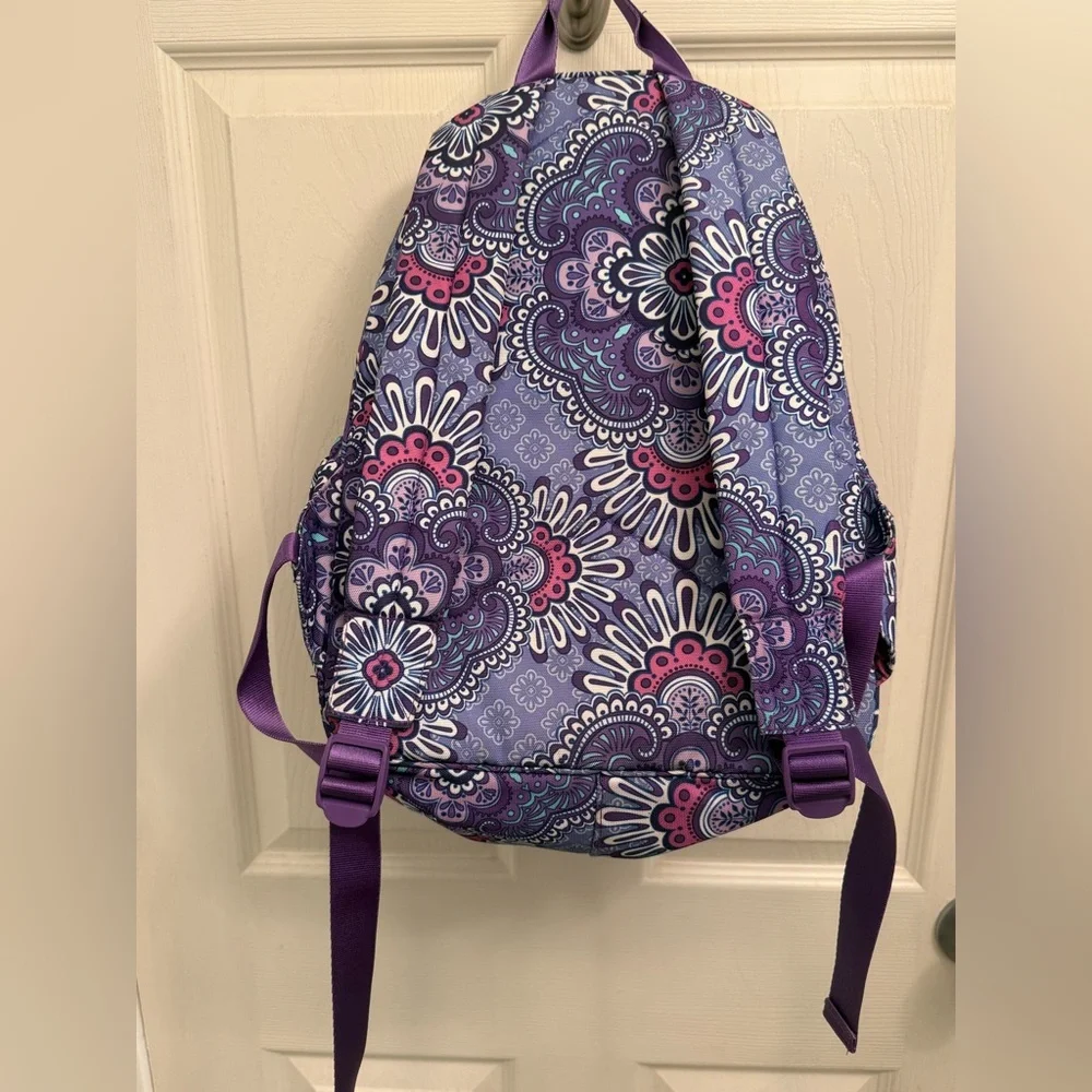 Vera Bradley Lilac Medallion Compact Backpack EUC